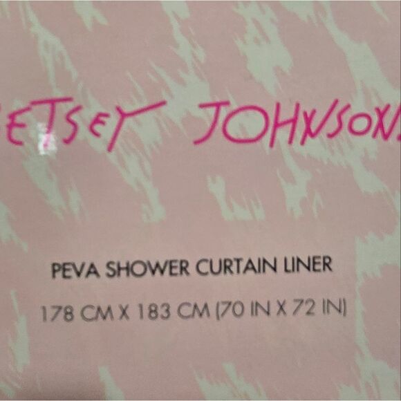 Betsey Johnson PEVA Pink Checkered Shower Curtain Liner - Picture 6 of 6